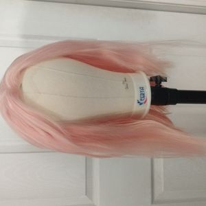 Pink lace front wig